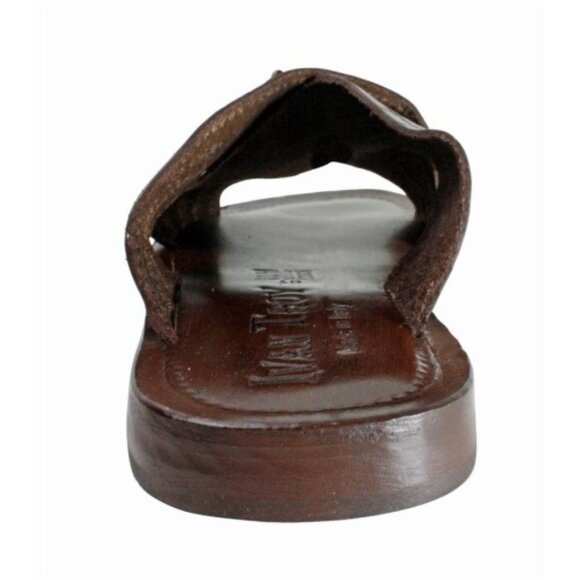 Elhadji Brown Italian Mens Leather Sandals Shoes